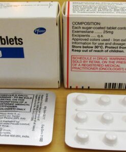 Aromasin 25mg 60 tablets product package