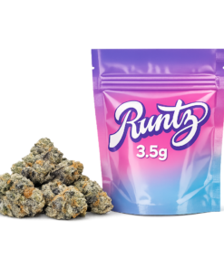 Runtz 3.5g premium hybrid cannabis flower with dense frosty buds